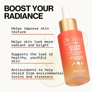 Pacifica Suero Facial de Vitamina C - Suero Facial Potenciador Glow Baby 2-PACK - Ácido Glicólico - Corrector de Manchas Oscuras Anti Envejecimiento Iluminador - Probado por Dermatólogos, Sin
