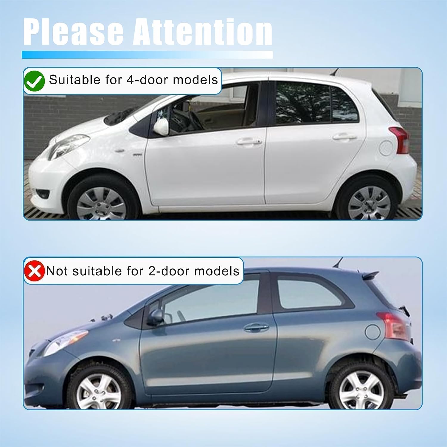 75551-52130 Pair Roof Drip Molding Strips Roof Molding Drip Weatherstrip Left and Right Side Fits for Toyota Yaris Hatchback 2006 2007 2008 2009 2010 2011 Replace 75551-52130