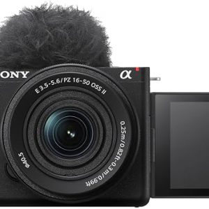 Sony Alpha ZVE10 II - APS-C - Cámara con lente intercambiable, sin espejo, para creadores de contenido - color negro - con lente | 26MP Aps-C Exmor R Sensor, 4k/60p Video, Fast Hybrid Af, Vari-Angle Flip-Out LCD, Includes E Pz 16-50mm Oss Ii Lens