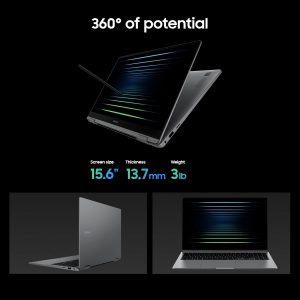 Samsung PC Galaxy Book5 360 Copilot+ de 15.6 pulgadas, portátil empresarial AI, Windows 11 Pro, procesador Intel Core Ultra 7 256V, pantalla táctil FHD AMOLED, 16GB/512GB, modelo 2025, NP754QHA-KA2US