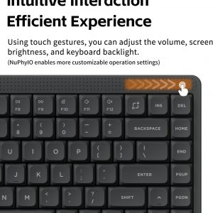 nuphy Node75 Hot-swap Wireless Mechanical Keyboard Gray-Blush Nano Switch | 84 Keys 75% Low Profile Keyboard,For Mac / Windows, Supports Touch Gestures, For Bluetooth, 2.4GHz, USB-C, RGB Backlit