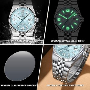 Mens Watches Stainless Steel Classic Business Waterproof Easy to Read Watch for Men with Date Chronograph Luminous Luxury Wrist Watches for Men