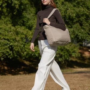 BAGSMART Tote Bag for Women, Lightweight Puffy Tote Bag with Compartments Shoulder Bag Handbag for Travel, Work, Gym | Lightweight