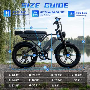 TST Electric Bike for Adults, 1500W Peak Motor 60 Miles Fat Tire Ebike with 48V 15Ah Removable Battery 20" Fat Tire Electric Bike, Dual Suspension，7 Speeds