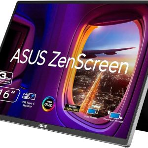 ASUS ZenScreen OLED 16 pulgadas 16:10 USB-C Monitor portátil (MQ16FC) - WUXGA (1920 x 1200), paso de potencia, rotación automática, trípode, mini-HDMI, 95% DCI-P3, sin parpadeo, luz azul baja
