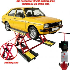 KATOOL Portable Car Lift Mid Rise Scissor Lift 7000lbs Lifting Capacity Max. Lifting Height 39" (More Easy to Access) Scissor Car Lift Scissor Auto Quick Jack for Home Garage and Shop, 110V