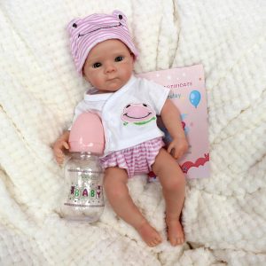 Gileutay 12 inch Full Body Silicone Baby Doll Girl Lifelike Reborn Baby Dolls Realistic Newborn Dolls that Look Like Real Life Babies