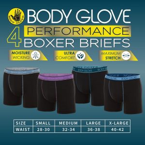 Body Glove Calzoncillos Tipo Bóxer para Hombre Paquetes Múltiples, Ropa Interior de Rendimiento de Ajuste Seco, Bóxers Atléticos Activos Transpirables con Estiramiento