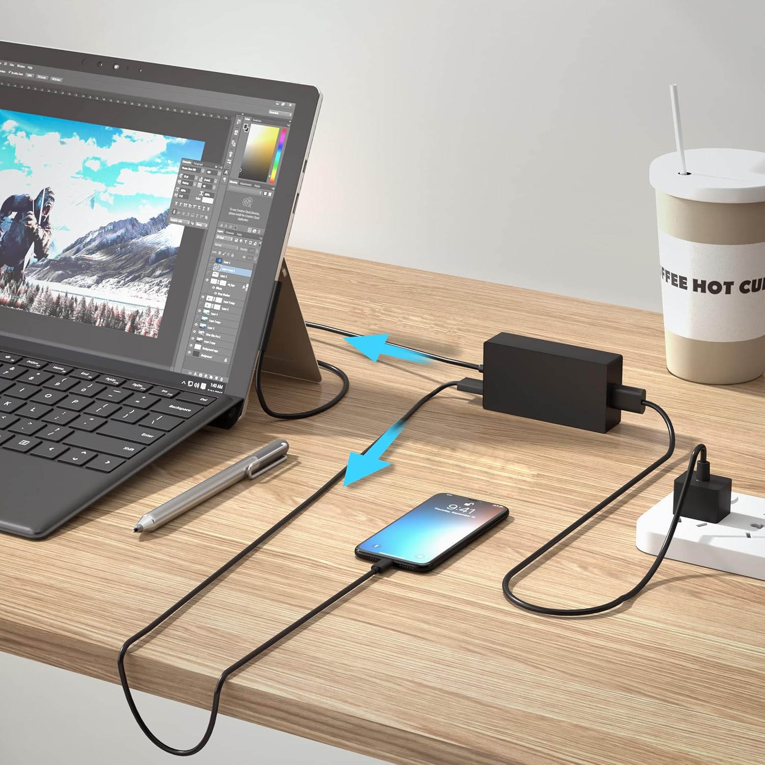 65W Surface Pro Charger Compatible with Microsoft Surface Laptop 2 3, Surface Pro X 11 10 9 8 7 6 5 4 3, Surface Go 2 Go 3, Surface Book 1 2 Microsoft Surface Charger Power Supply Adapter