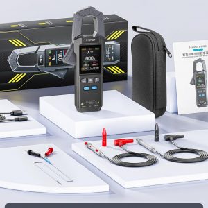 FNIRSI DMC-100 Multímetro de Pinza Digital de 9999 Contajes TRMS, Medidor de Amperaje Recargable con Registro de Curva de 600A, Mide NCV, Voltaje y Corriente AC/DC, Continuidad, Capacitancia, Diodo