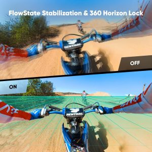 Insta360 Paquete de motocicleta X3: cámara impermeable 360 con sensores de 1/2 pulgada de 48 MP, video HDR activo 5.7K 360, foto 360 de 72 MP, lente única 4K, modo Me de 60 fps, estabilización