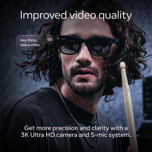 Meta Ray-Ban (Gen 2), Wayfarer, Matte Black | Smart AI Glasses for Men, Women — 2x Battery Life — 3K Ultra HD — 12 MP Camera, Audio, Video Recording — Polarized Gradient Graphite Lenses — Sunglasses
