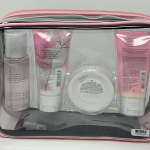 Victoria's Secret Pomegranate & Lotus The Balance Starter Kit Set de regalo de gel corporal, exfoliante, loción, niebla