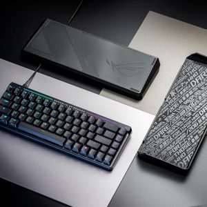 ASUS ROG Falchion Ace HFX Hall Effect Gaming Keyboard – 65% TKL, Dual USB-C, Magnetic Switches, Rapid Trigger, Speed Tap, 8000 Hz Polling, Touch Panel, Portable, Protective Cover, PBT Keycaps - Black