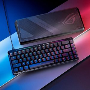 ASUS ROG Falchion Ace HFX Hall Effect Gaming Keyboard – 65% TKL, Dual USB-C, Magnetic Switches, Rapid Trigger, Speed Tap, 8000 Hz Polling, Touch Panel, Portable, Protective Cover, PBT Keycaps - Black