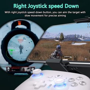 YUYIU RGB 2.4G Wireless PC/Switch Controller with Turbo/Programming Keys/Hall Joysticks/Hall Triggers/Vibrations, Gamepad Work for Windows PC, Android, Switch, Steam, Android TV/Mobile, iOS, MAC &Tesla (White)