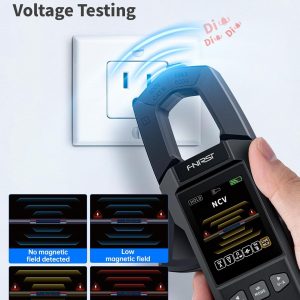 FNIRSI DMC-100 Multímetro de Pinza Digital de 9999 Contajes TRMS, Medidor de Amperaje Recargable con Registro de Curva de 600A, Mide NCV, Voltaje y Corriente AC/DC, Continuidad, Capacitancia, Diodo