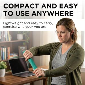 THERABAND FlexBar Resistance Bar, Medium, Green Flex Therapy Bar for Physical Therapy, Wrist & Forearm Exercise Equipment, Non Slip Grip, Compact Design