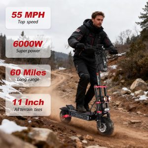 Adult Electric Scooter 55MPH Fast 6000W Dual Motors 60 Miles Long Range Off Road All Terrain Oil Hydraulic Brake Dual Suspension Sports ZonDoo ZO03 Scooter Electric for Heavy Duty Adults