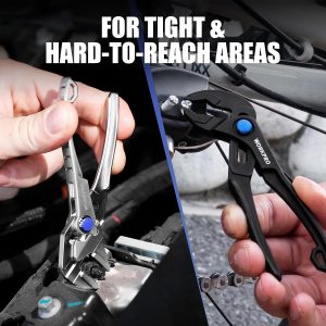 WORKPRO 2-Piece Mini Pliers Set, 4-Inch Water Pump Pliers & Pliers Wrench | Alloy Steel, Anti-Rust Coating, Quick Adjustment, Mini Groove Joint Plier & Smooth Jaw Plier, Pocket Size, Every-Day Carry