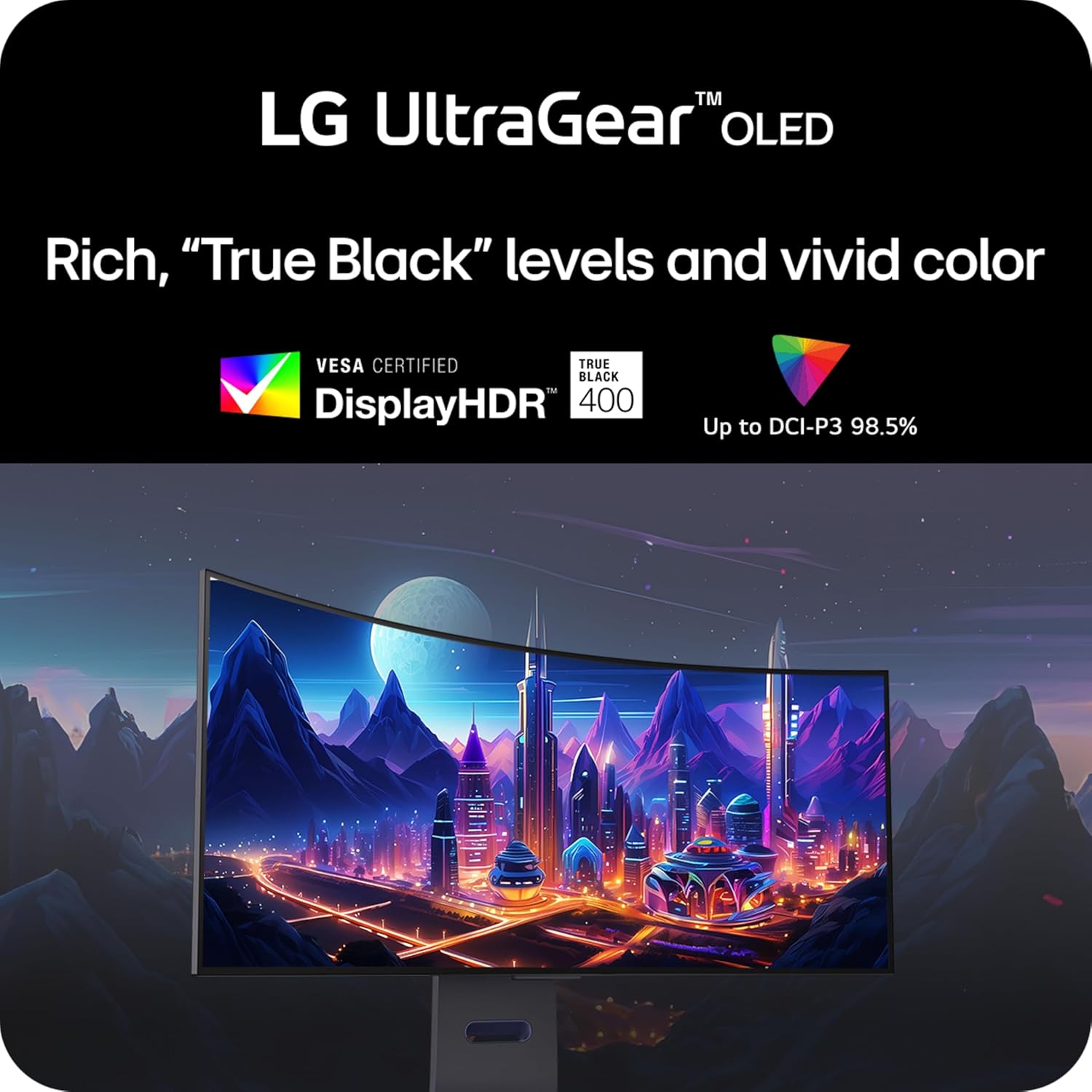 LG 39GS95QE Ultragear OLED Curved Gaming Monitor 39-Inch WQHD 800R 240Hz 0.03ms DisplayHDR True Black 400 AMD FreeSync Premium Pro NVIDIA G-Sync HDMI 2.1 DisplayPort Tilt/Height/Swivel Stand - Black