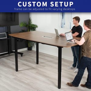 VIVO DESK-E-400B - Marco de escritorio eléctrico de 4 patas con motor dual para mesas de hasta 130 x 60 pulgadas y 352 libras, ajuste de altura del controlador de memoria, solo marco, negro, DESK-E-400B