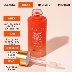 Pacifica Suero Facial de Vitamina C - Suero Facial Potenciador Glow Baby 2-PACK - Ácido Glicólico - Corrector de Manchas Oscuras Anti Envejecimiento Iluminador - Probado por Dermatólogos, Sin