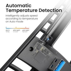 KIWIHOME Cooling Fan for PS5 Slim, 4-Fan Cooler with Auto Speed USB3.0 | For 2023 PS5 Slim Disc/Digital Models with One Horizontal Line on Side Panel. Not for PS5 2020 or Pro 2024, Black