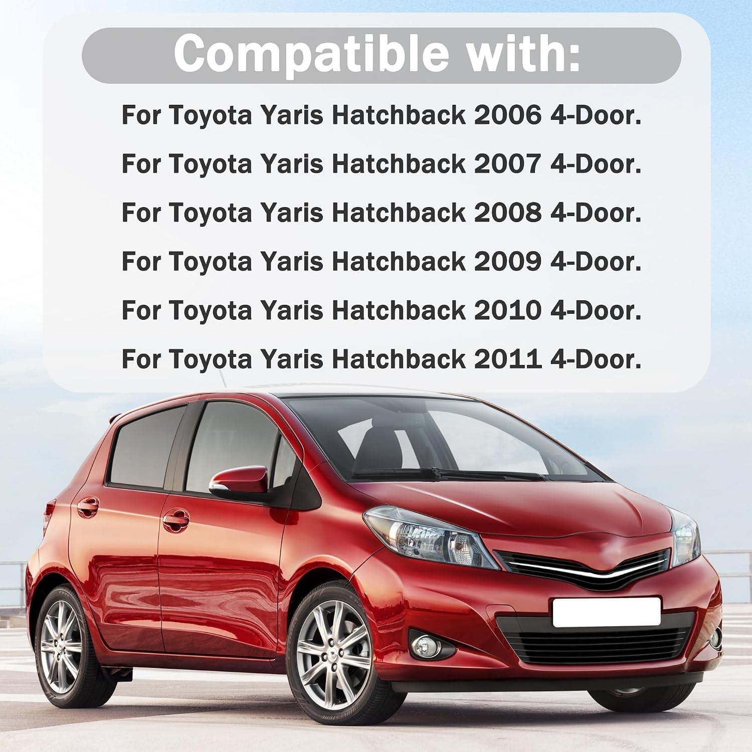 75551-52130 Pair Roof Drip Molding Strips Roof Molding Drip Weatherstrip Left and Right Side Fits for Toyota Yaris Hatchback 2006 2007 2008 2009 2010 2011 Replace 75551-52130
