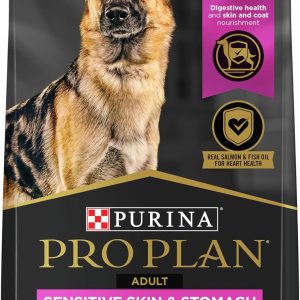 Purina Pro Plan - Alimento para perros de raza grande con piel y estómago sensibles con probióticos, fórmula de salmón y arroz, bolsa de 34 libras