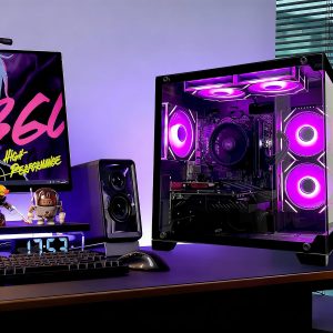 SKYESEV Gaming Desktop Computer PC,AMD Ryzen 5 5600,RTX3050 6GB,32GB DDR4 | 1TB M.2 NVMe PCle,ARGB Fan,WiFi,Game Design Office Console,Sea View Room, Tower