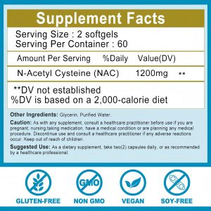 NAC Supplement N-Acetyl Cysteine | High Absorption NAC 1200mg Softgels for Liver & Kidney Detox, Immune Support & Antioxidants | Vegan Capsules | 2 Month Supply | Non-GMO | Gluten Free | 120 Count