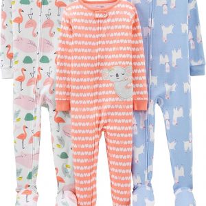 Simple Joys by Carter's Girls 3-pack Snug Fit Footed Cotton Pajamas