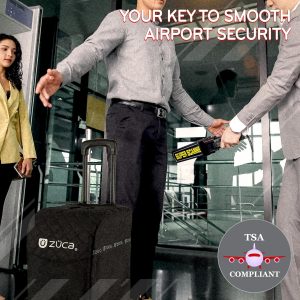 ZUCA Pro Carry On Luggage with Wheels - Black Bag and Black Frame, with 5 Packing Pouches, Travel Cover, and Built-In Seat