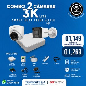 combos 2 cámara 3K LITE Smar Dual Lght con audio