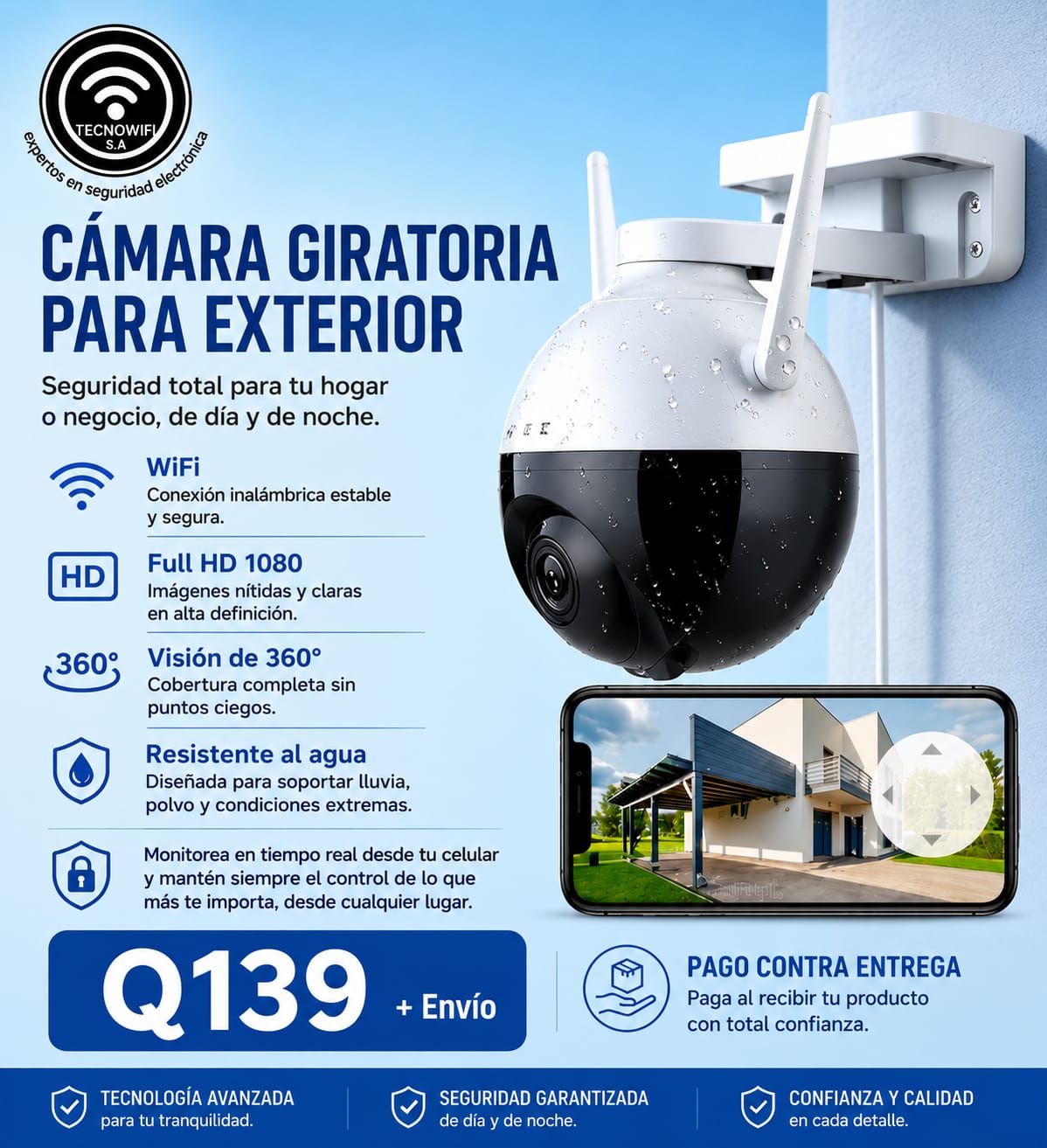 CAMARA GIRATORIA WI-FI 360° CON AUDIO