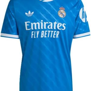 adidas Real Madrid 25/26 Men's Third Jersey (US, Alpha, Medium, Regular, Regular, Blue Bird)