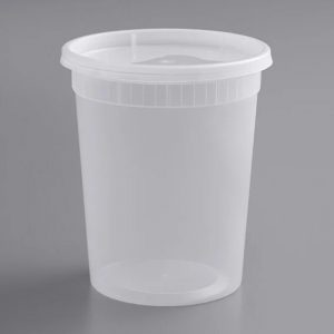 Recipientes de 32 onzas con tapas (paquete de 240) a granel – Recipiente de plástico de cuarto de galón con tapa, desechable, 32 onzas, congelador, sopa y almacenamiento de alimentos, recipiente alto
