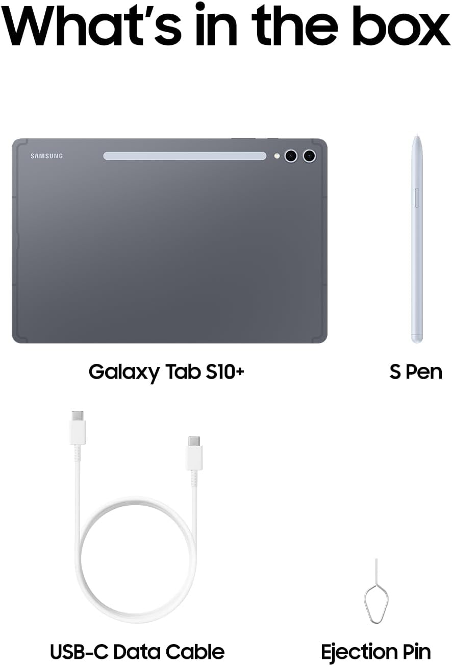 Samsung Galaxy Tab S10+ Plus 12.4” 256GB Android Tablet, Moonstone Gray