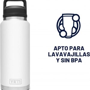 YETI Rambler - Botella de 36 onzas, aislada al vacío, a prueba de fugas, de acero inoxidable con tapón para sorbos | Aislamiento al vacío