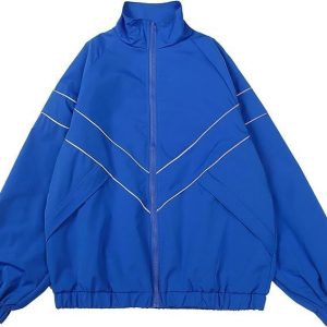 Pbkabiug Chaquetas vintage para mujer, estilo hip hop, retazos, cortavientos, unisex, ropa de calle, chaquetas de bombardero
