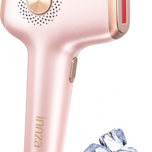 INNZA Depilación láser con función de cuidado de enfriamiento por hielo para mujeres, permanente, 999,999 destellos sin dolor IPL, dispositivo de depilación para axilas, piernas, brazos, línea de bikini (oro rosa)