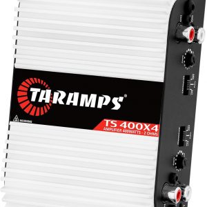 Taramps TS 400x4 400 watts RMS 4 Channels Full Range Car Audio Amplifier, 2 Bridged Channels, RCA Input Class D, Output Power, Multichannel Amplifier System, Small - TS400X4 | Bridgeable outputs, built-in HPF/LPF crossovers and RCA inputs provide flexible system design and precise sound tuning.