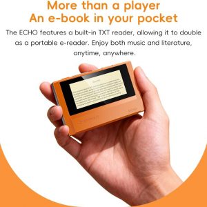 FiiO Echo 4G Hi-Res Digital Audio Player, Dual DAC Bluetooth Music Player, 4.4mm Balanced Output, Color Screen, Portable DAP (Black 4G)