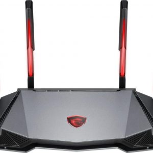 MSI Radix AXE6600 WiFi 6E Tri-Band Gaming Router, AI QoS, RGB, 1.8GHz Quad-Core Processor, MU-MIMO, Tri Band Gigabit Wireless, 8-Stream, High Speed Long Range Gaming Router
