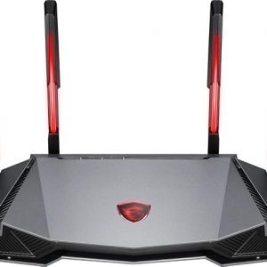 MSI Radix AXE6600 WiFi 6E Tri-Band Gaming Router, AI QoS, RGB, 1.8GHz Quad-Core Processor, MU-MIMO, Tri Band Gigabit Wireless, 8-Stream, High Speed Long Range Gaming Router