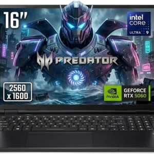 Acer Predator Helios Neo 16S - Laptop para juegos, pantalla WQXGA de 16 pulgadas y 240 Hz, Intel Ultra 9 275HX, NVIDIA GeForce RTX 5060, 32GB DDR5 1TB SSD, cuatro zonas RGB retroiluminadas KB, TB4