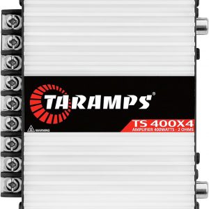 Taramps TS 400x4 400 watts RMS 4 Channels Full Range Car Audio Amplifier, 2 Bridged Channels, RCA Input Class D, Output Power, Multichannel Amplifier System, Small - TS400X4 | Bridgeable outputs, built-in HPF/LPF crossovers and RCA inputs provide flexible system design and precise sound tuning.