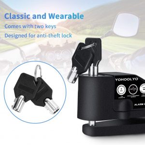 Alarm Disc Lock Motorcycle Disc Brake Lock Anti-Theft Waterproof 110 dB 7mm Pin 5ft Reminder Cable for Motorcycles Bike Scooter Carry Pouch (Black) | Anti-Theft Waterproof 110 dB 7mm Pin 5ft Reminder Cable for Motorcycles Bike Scooter Carry Pouch (Black)