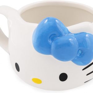 Silver Buffalo Sanrio Hello Kitty Blue Bow, 3D Sculpted Mug, 20oz | Ceramic, 0.59 Liters